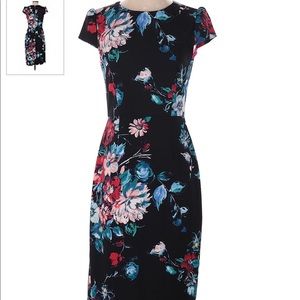 BETSY JOHNSON black/floral design dress